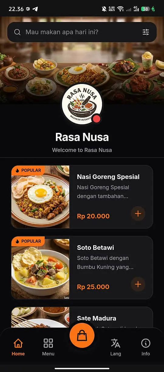 Rasa Nusa - Restaurant Menu